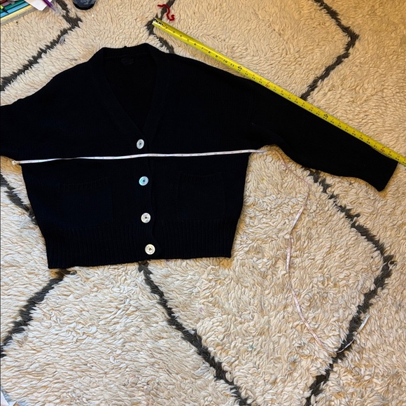 Black Cardigan Sweater with Pockets - Picture 7 of 17